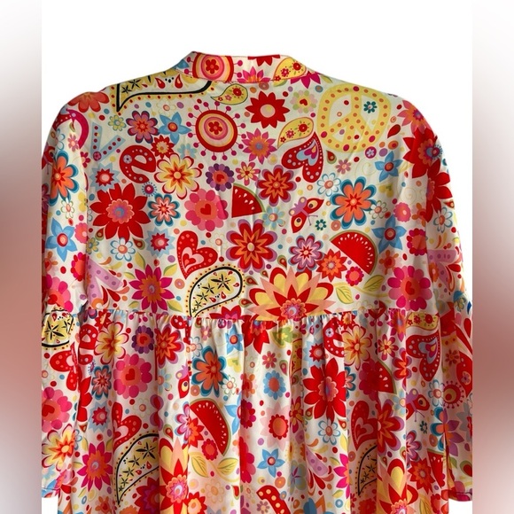 Colorful Floral Paisley Tunic Collection by Cezele Size S - Picture 6 of 13